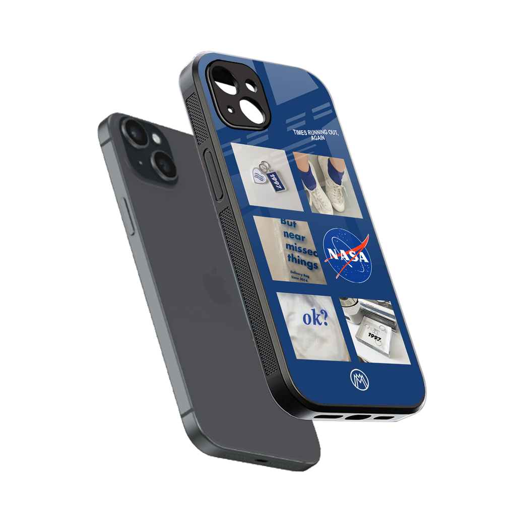 time is running out back phone cover | glass case for iphone 15 plus