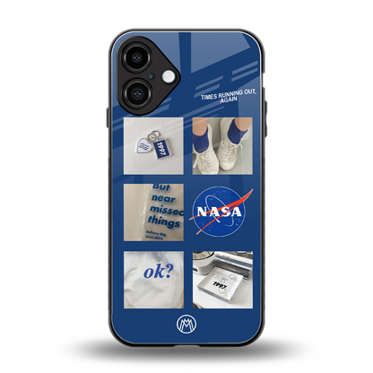 time is running out back phone cover | glass case for iphone 16 plus