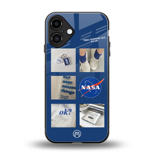 time is running out back phone cover | glass case for iphone 16 plus