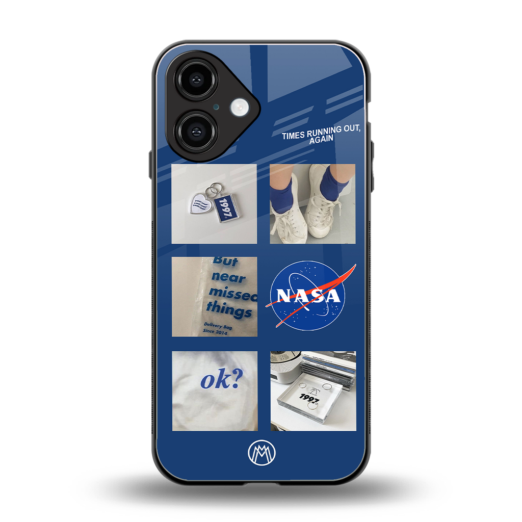 time is running out back phone cover | glass case for iphone 16
