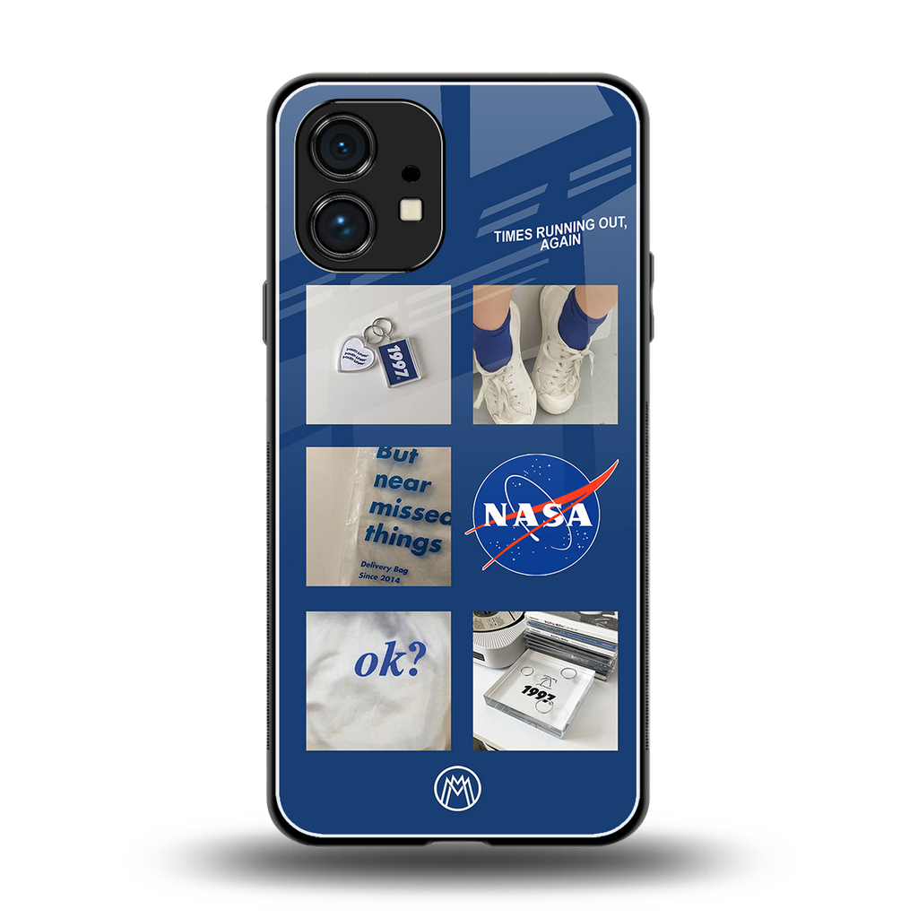 time is running out back phone cover | glass case for nothing phone 1