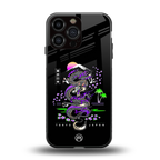 tokyo japan purple dragon black back phone cover | glass case for iphone 16 pro max