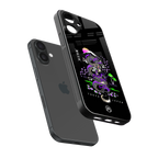 tokyo japan purple dragon black back phone cover | glass case for iphone 16