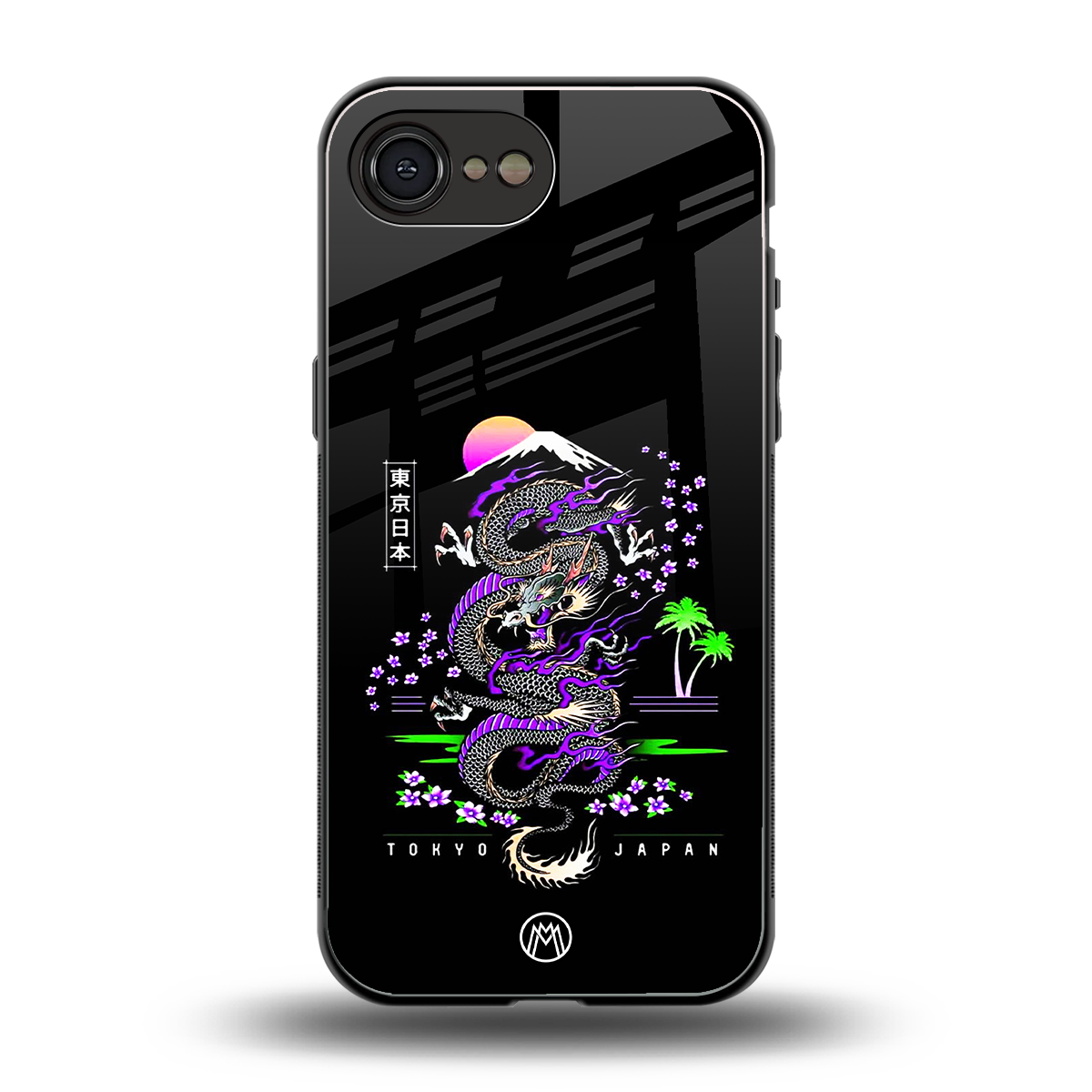tokyo japan purple dragon black back phone cover | glass case for iphone 16e
