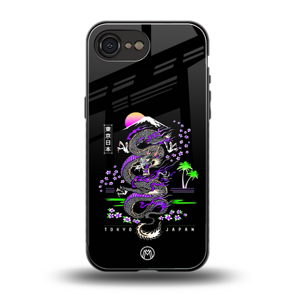 tokyo japan purple dragon black back phone cover | glass case for iphone 16e