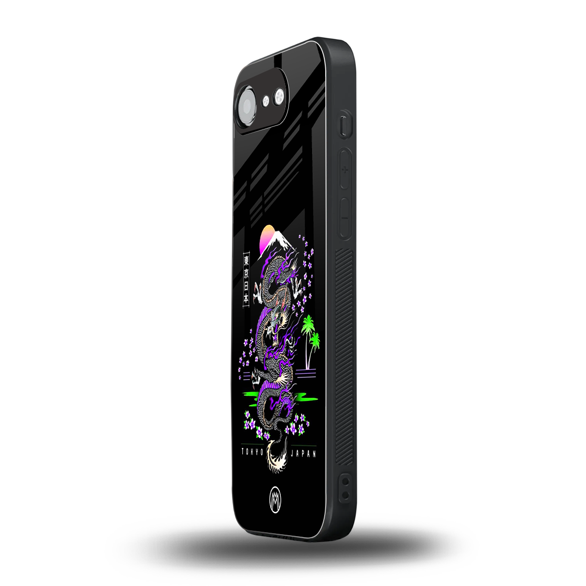 tokyo japan purple dragon black back phone cover | glass case for iphone 16e