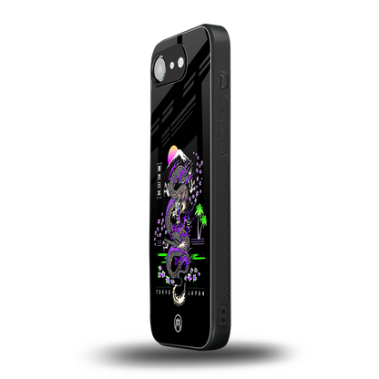 tokyo japan purple dragon black back phone cover | glass case for iphone 16e