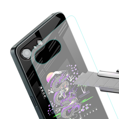 tokyo japan purple dragon black back phone cover | glass case for iphone 16e