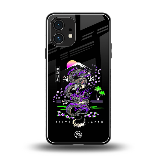 tokyo japan purple dragon black back phone cover | glass case for nothing phone 1