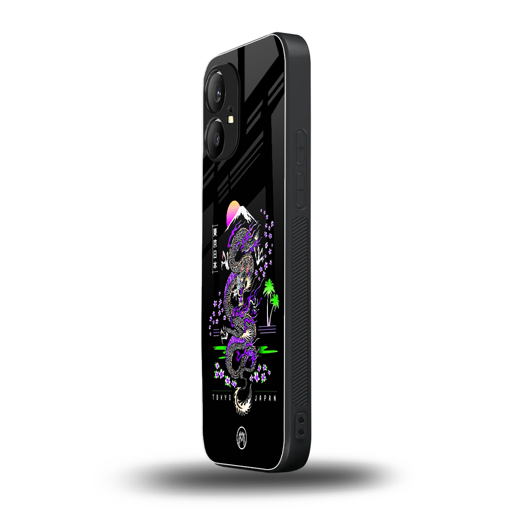 tokyo japan purple dragon black back phone cover | glass case for nothing phone 1