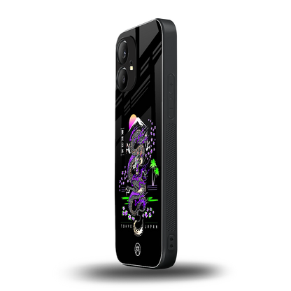 tokyo japan purple dragon black back phone cover | glass case for nothing phone 1