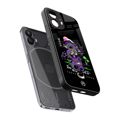 tokyo japan purple dragon black back phone cover | glass case for nothing phone 2