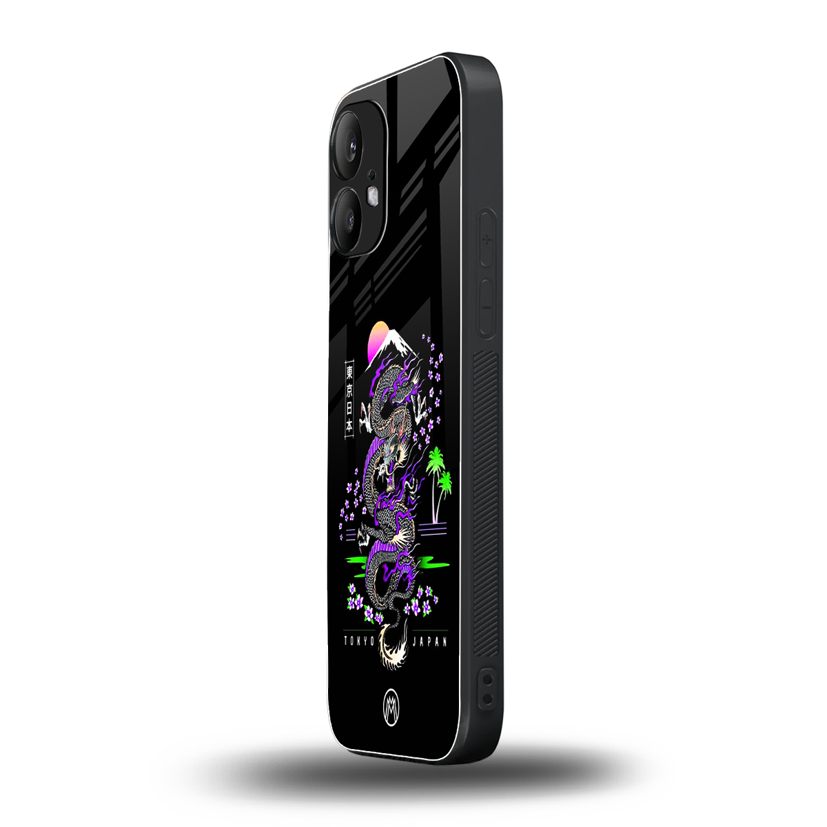 tokyo japan purple dragon black back phone cover | glass case for nothing phone 2