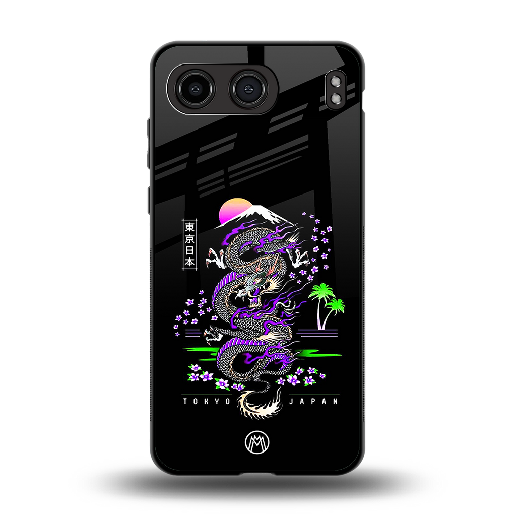 tokyo japan purple dragon black back phone cover | glass case for oneplus nord 4