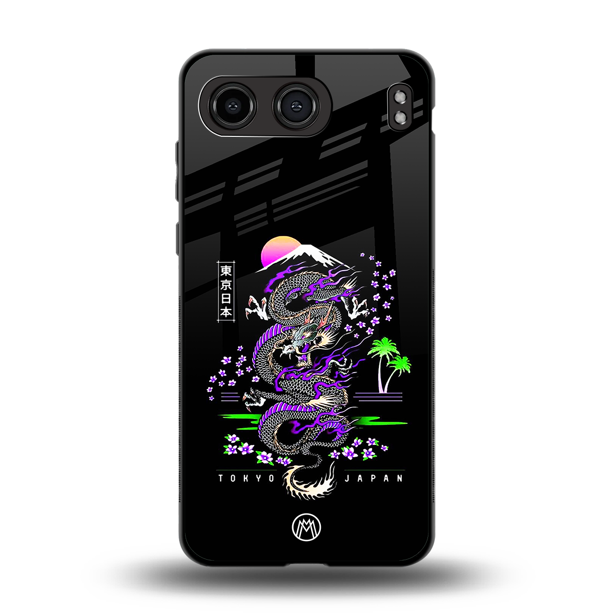tokyo japan purple dragon black back phone cover | glass case for oneplus nord 4