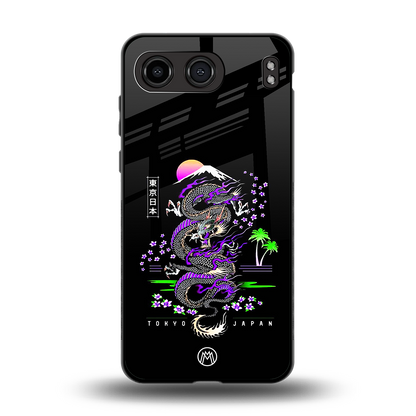 tokyo japan purple dragon black back phone cover | glass case for oneplus nord 4
