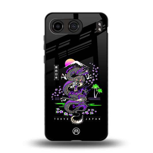 tokyo japan purple dragon black back phone cover | glass case for oneplus nord 4