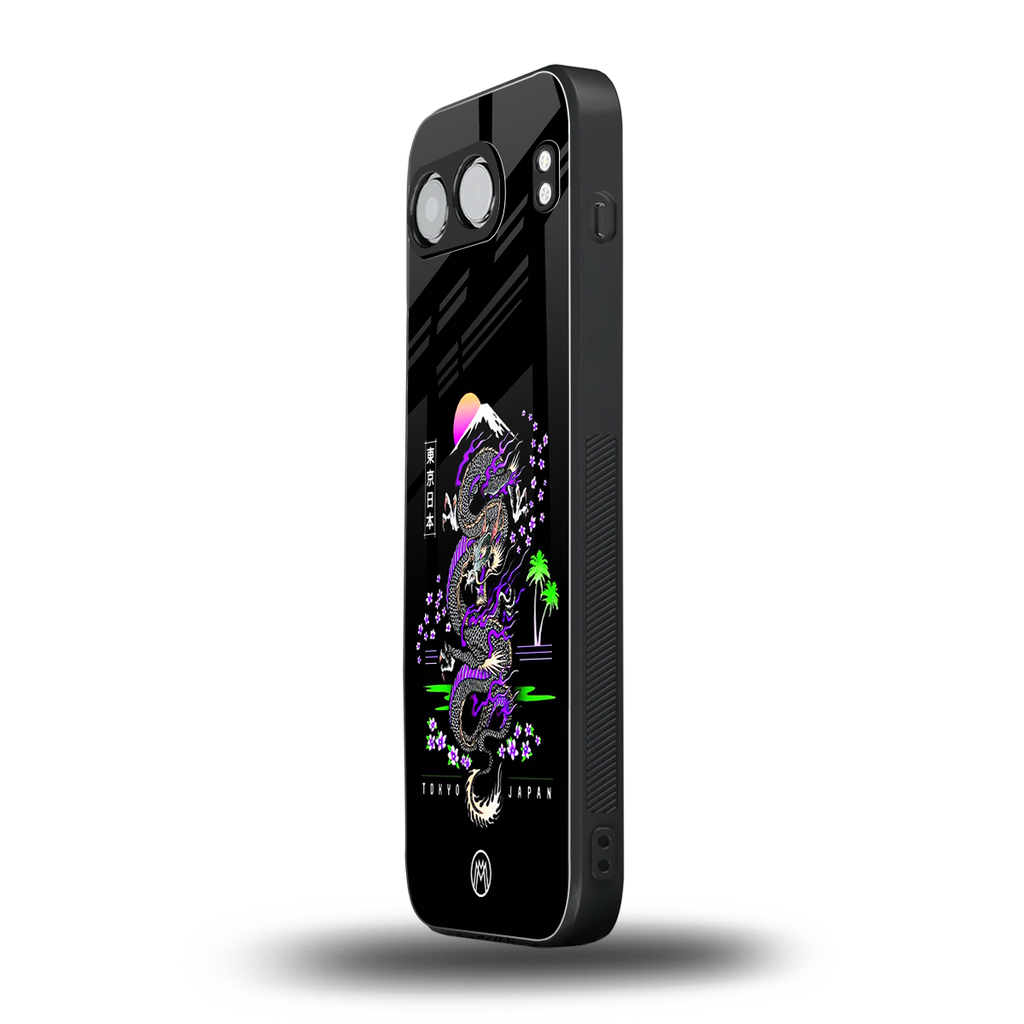 tokyo japan purple dragon black back phone cover | glass case for oneplus nord 4