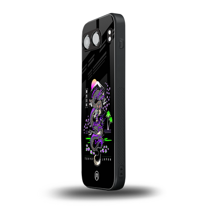 tokyo japan purple dragon black back phone cover | glass case for oneplus nord 4