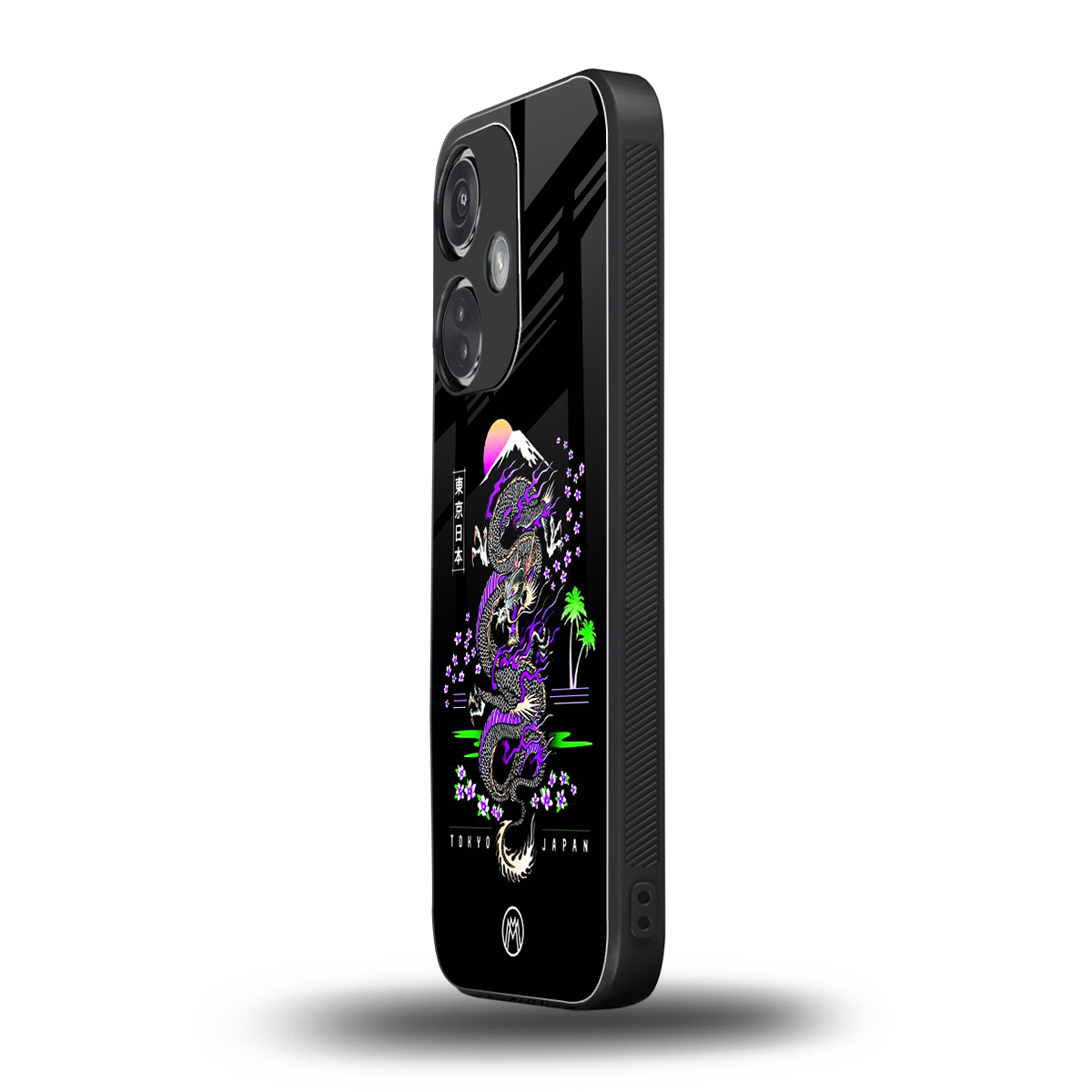 tokyo japan purple dragon black back phone cover | glass case for oneplus nord ce 3