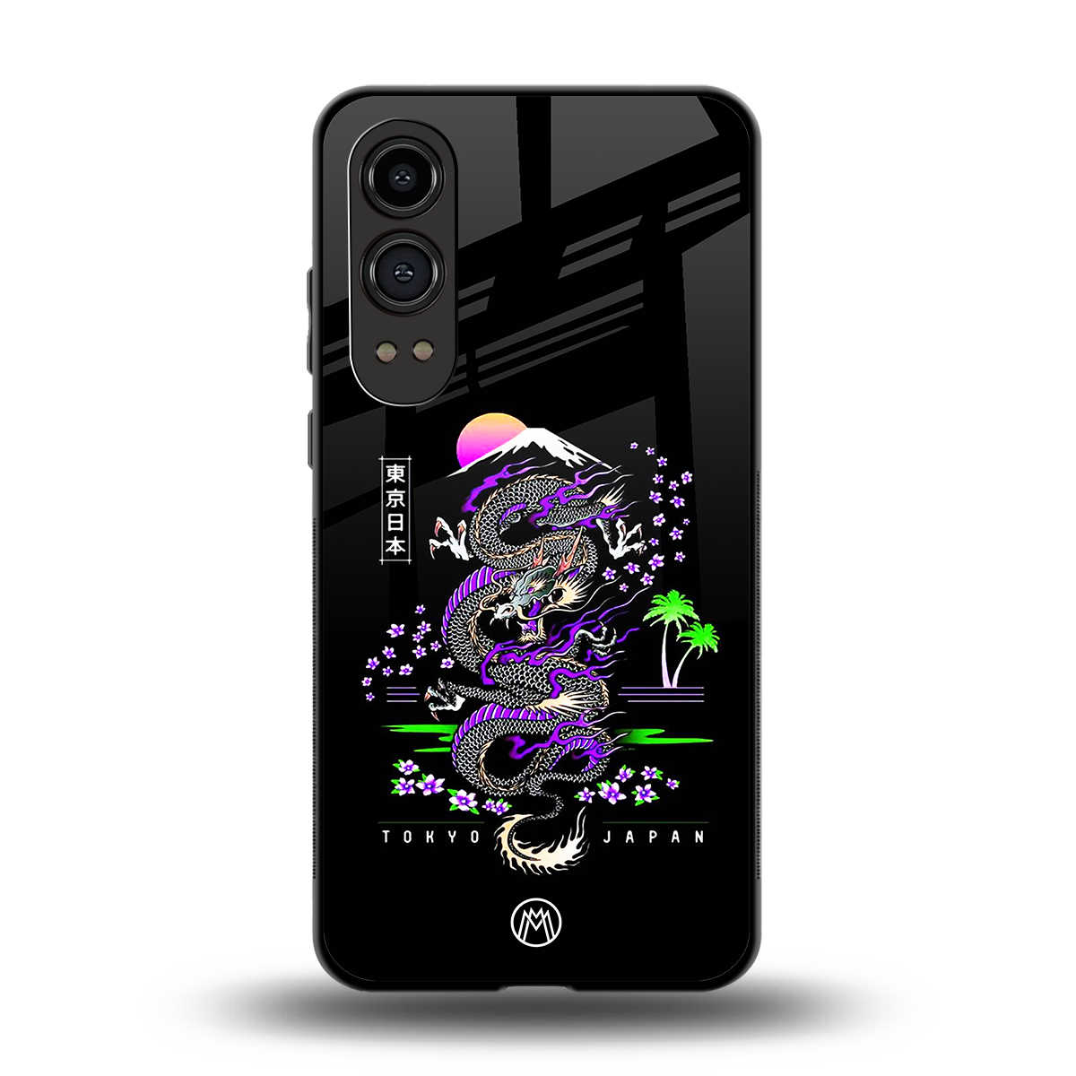 tokyo japan purple dragon black back phone cover | glass case for oneplus nord ce 4 lite