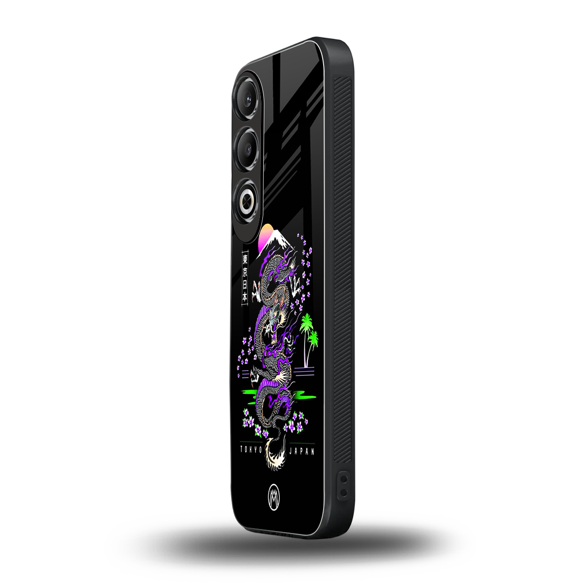 tokyo japan purple dragon black back phone cover | glass case for oneplus nord ce 4