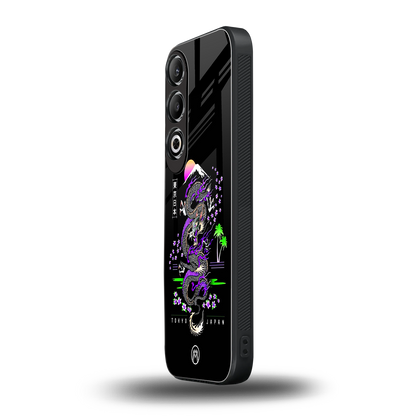 tokyo japan purple dragon black back phone cover | glass case for oneplus nord ce 4
