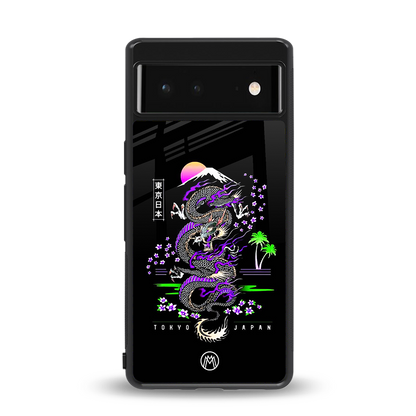 tokyo japan purple dragon black back phone cover | glass case for Google Pixel 6A