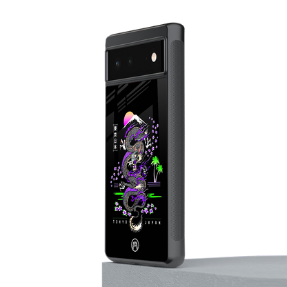 tokyo japan purple dragon black back phone cover | glass case for Google Pixel 6A