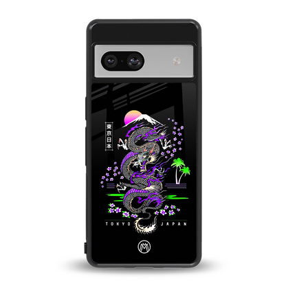 tokyo japan purple dragon black back phone cover | glass case for Google Pixel 7