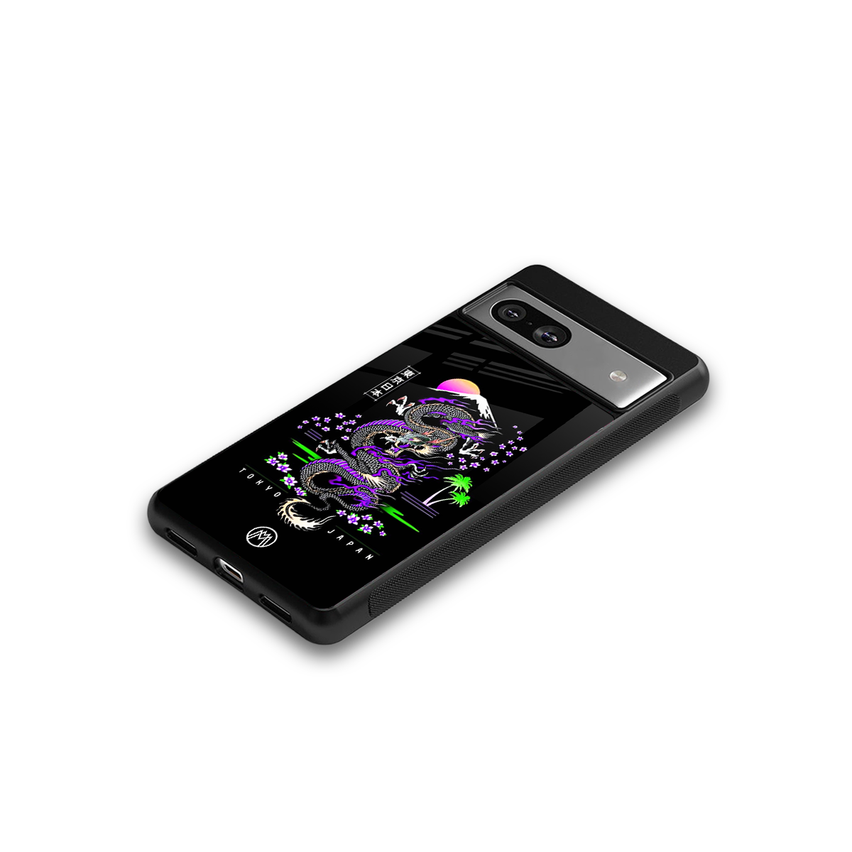 tokyo japan purple dragon black back phone cover | glass case for Google Pixel 7