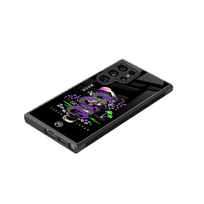tokyo japan purple dragon black back phone cover | glass case for samsung galaxy s23 ultra