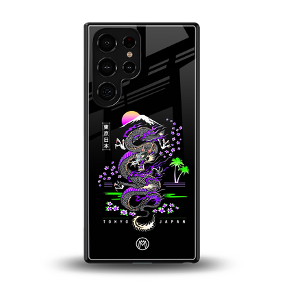 tokyo japan purple dragon black back phone cover | glass case for samsung galaxy s25 ultra