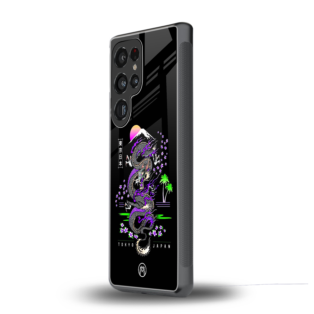 tokyo japan purple dragon black back phone cover | glass case for samsung galaxy s25 ultra