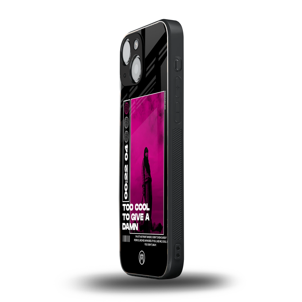 too cool to give a damn back phone cover | glass case for iphone 13 mini