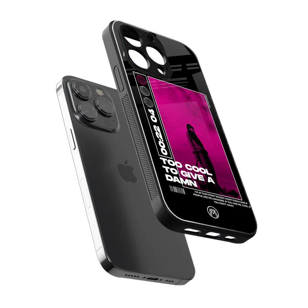 too cool to give a damn back phone cover | glass case for iphone 13 pro max