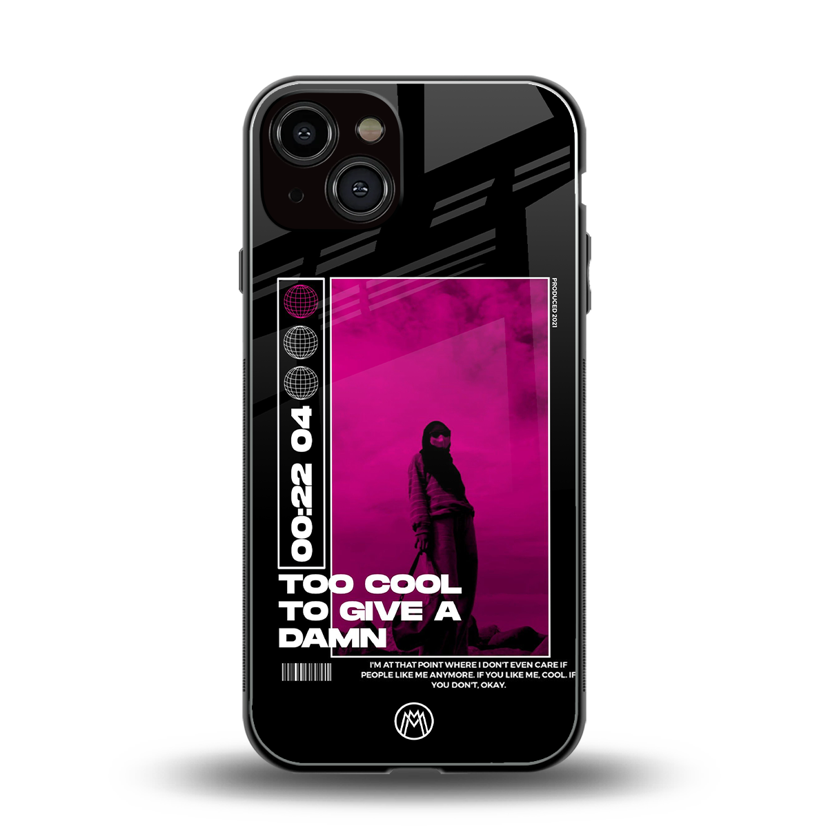 too cool to give a damn back phone cover | glass case for iphone 13