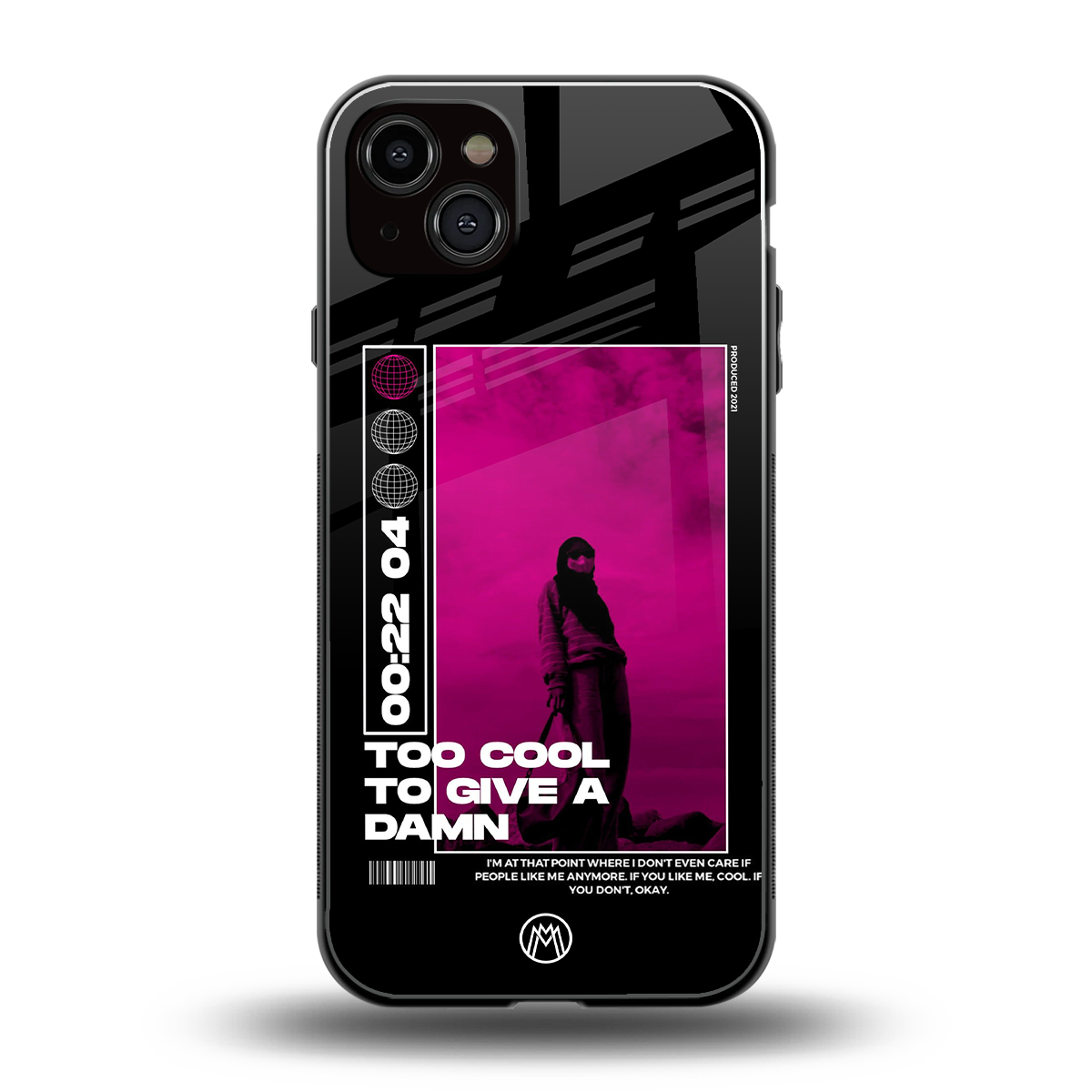 too cool to give a damn back phone cover | glass case for iphone 15 plus