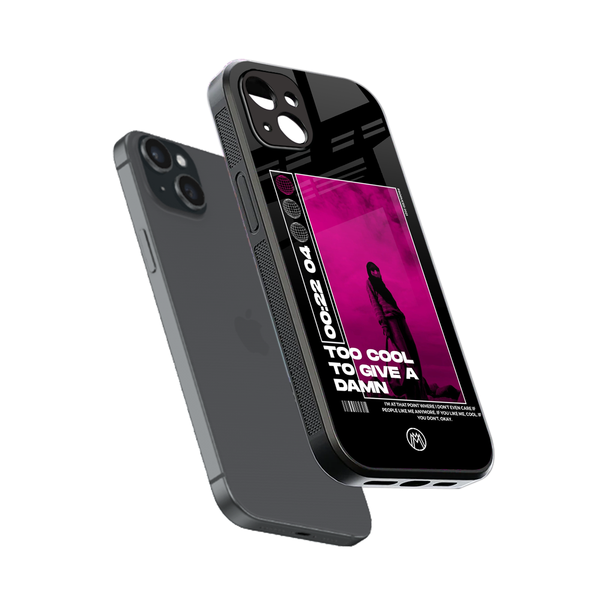 too cool to give a damn back phone cover | glass case for iphone 15 plus