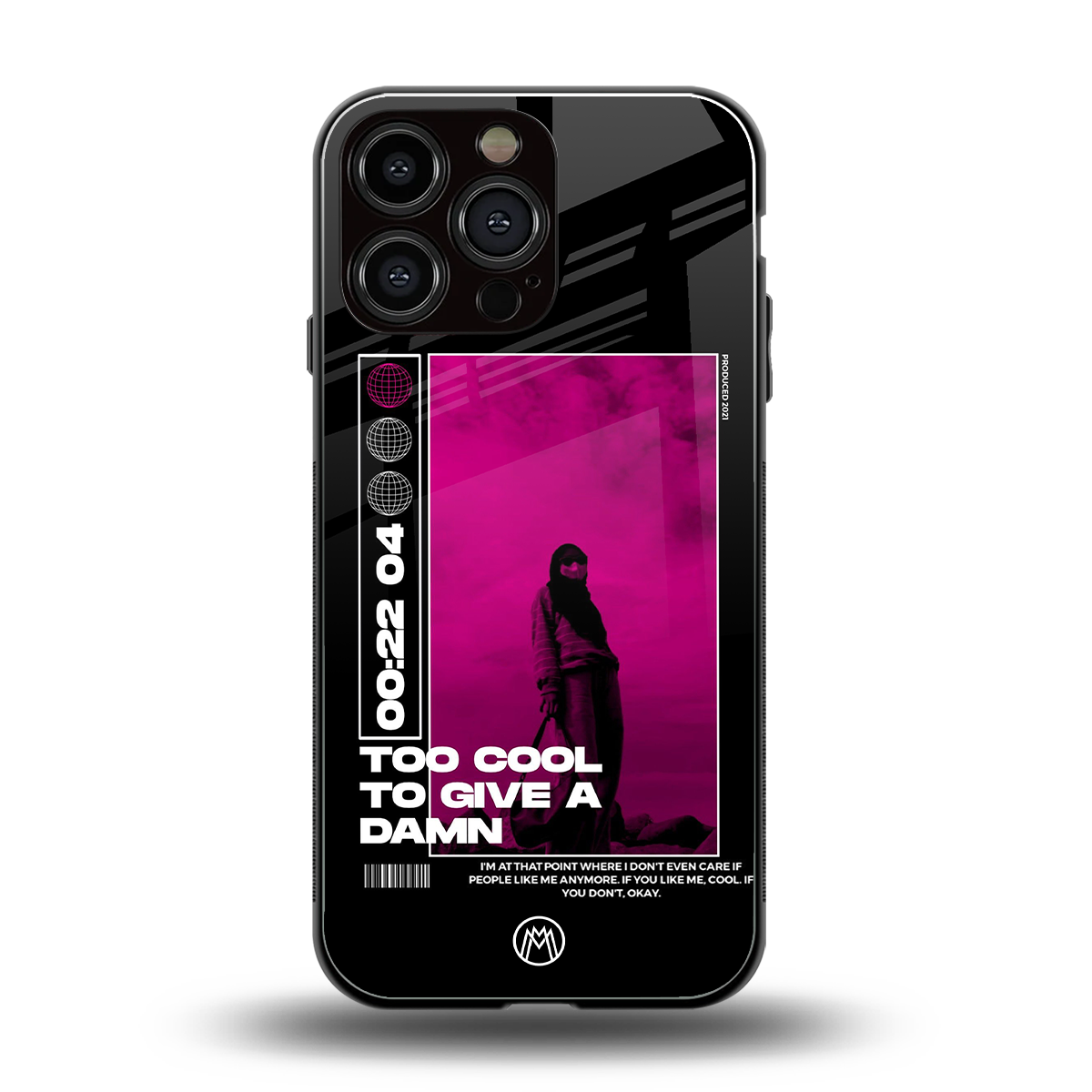 too cool to give a damn back phone cover | glass case for iphone 14 pro max