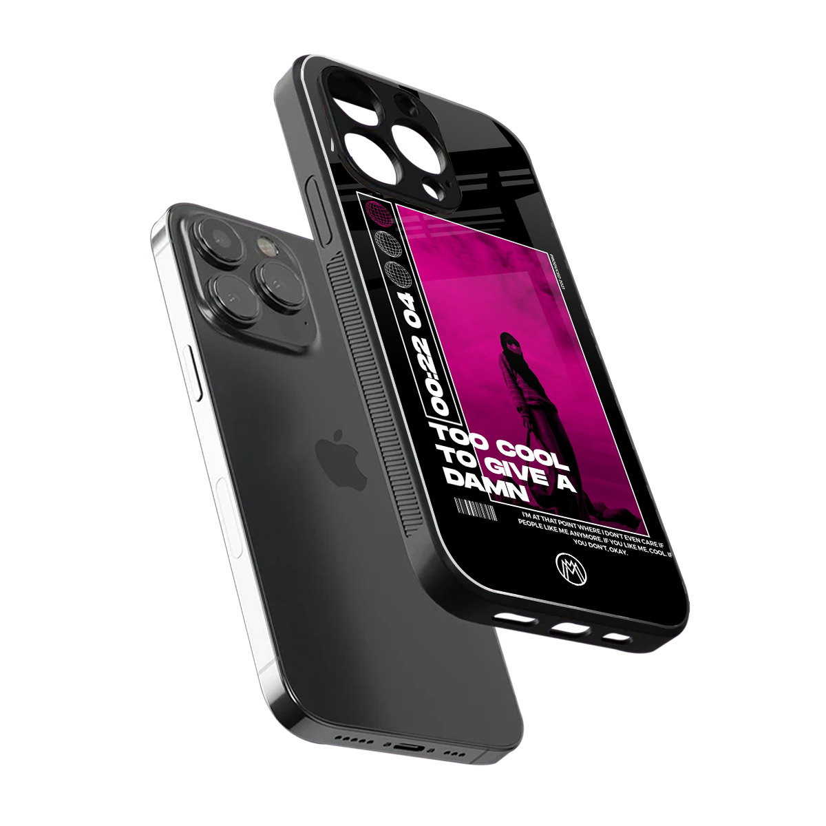too cool to give a damn back phone cover | glass case for iphone 15 pro max