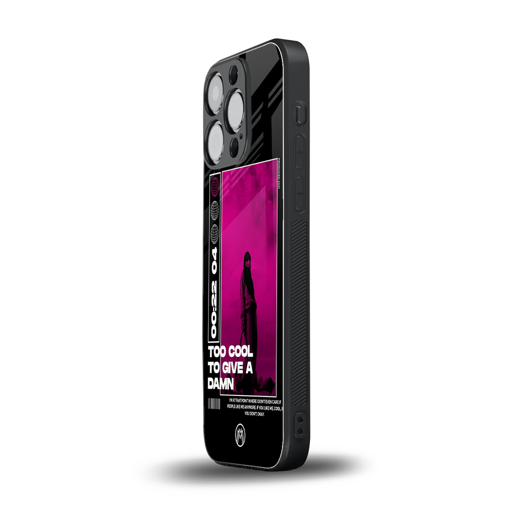too cool to give a damn back phone cover | glass case for iphone 15 pro