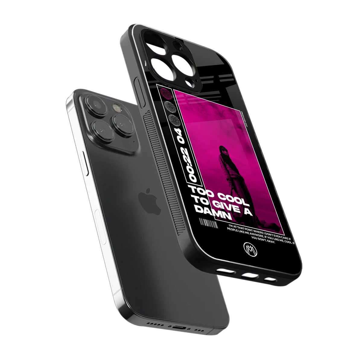 too cool to give a damn back phone cover | glass case for iphone 16 pro max