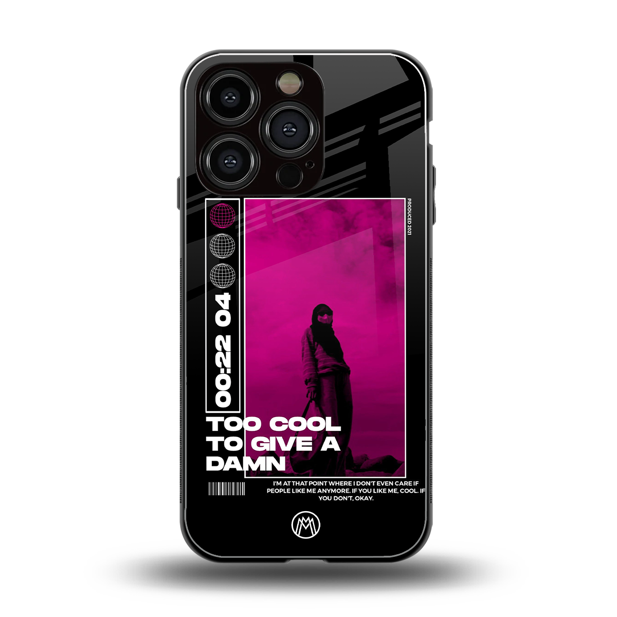 too cool to give a damn back phone cover | glass case for iphone 16 pro