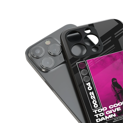 too cool to give a damn back phone cover | glass case for iphone 16