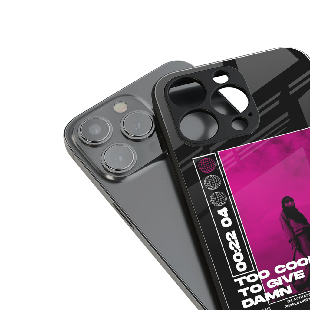 too cool to give a damn back phone cover | glass case for iphone 16 pro max