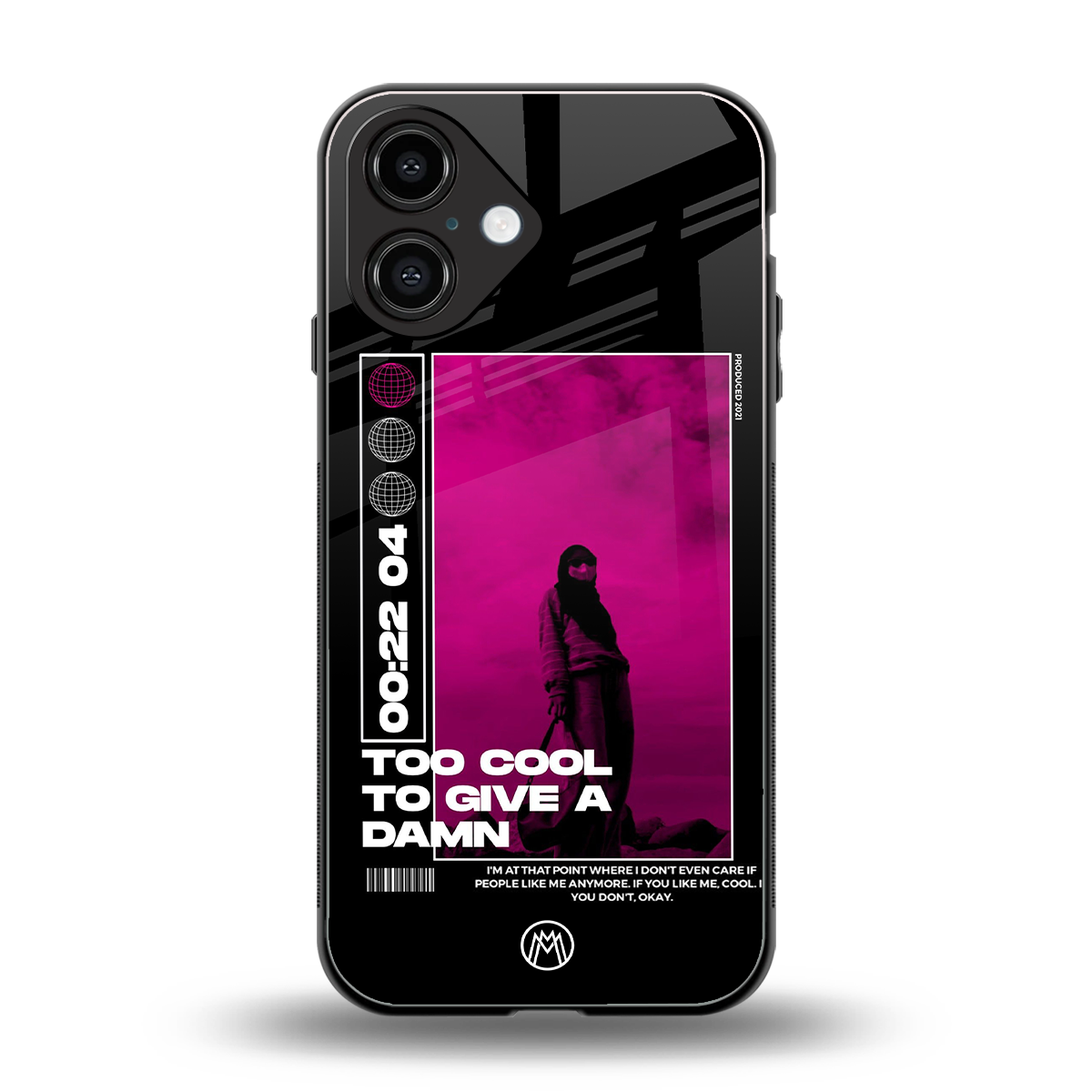too cool to give a damn back phone cover | glass case for iphone 16