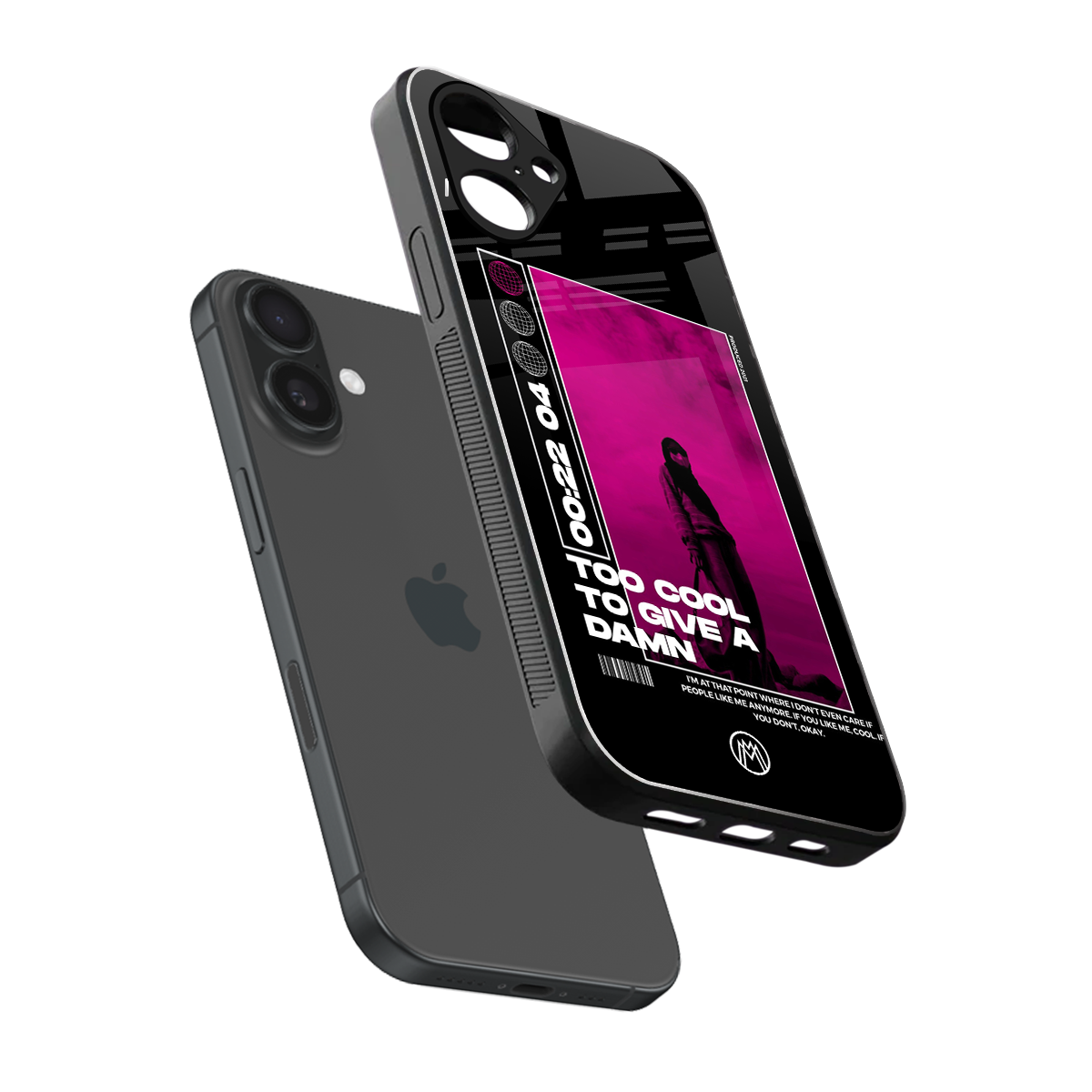too cool to give a damn back phone cover | glass case for iphone 16