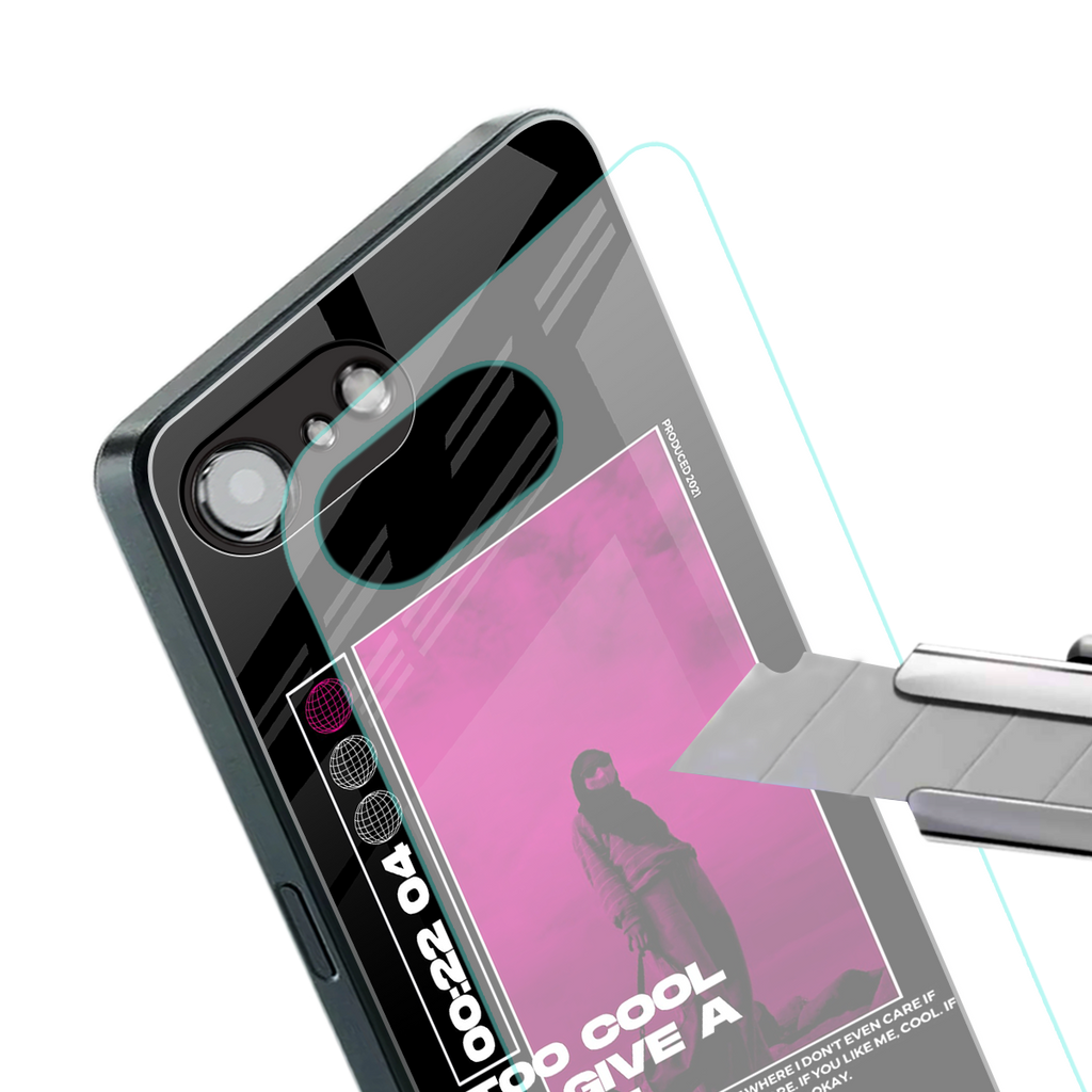 too cool to give a damn back phone cover | glass case for iphone 16e