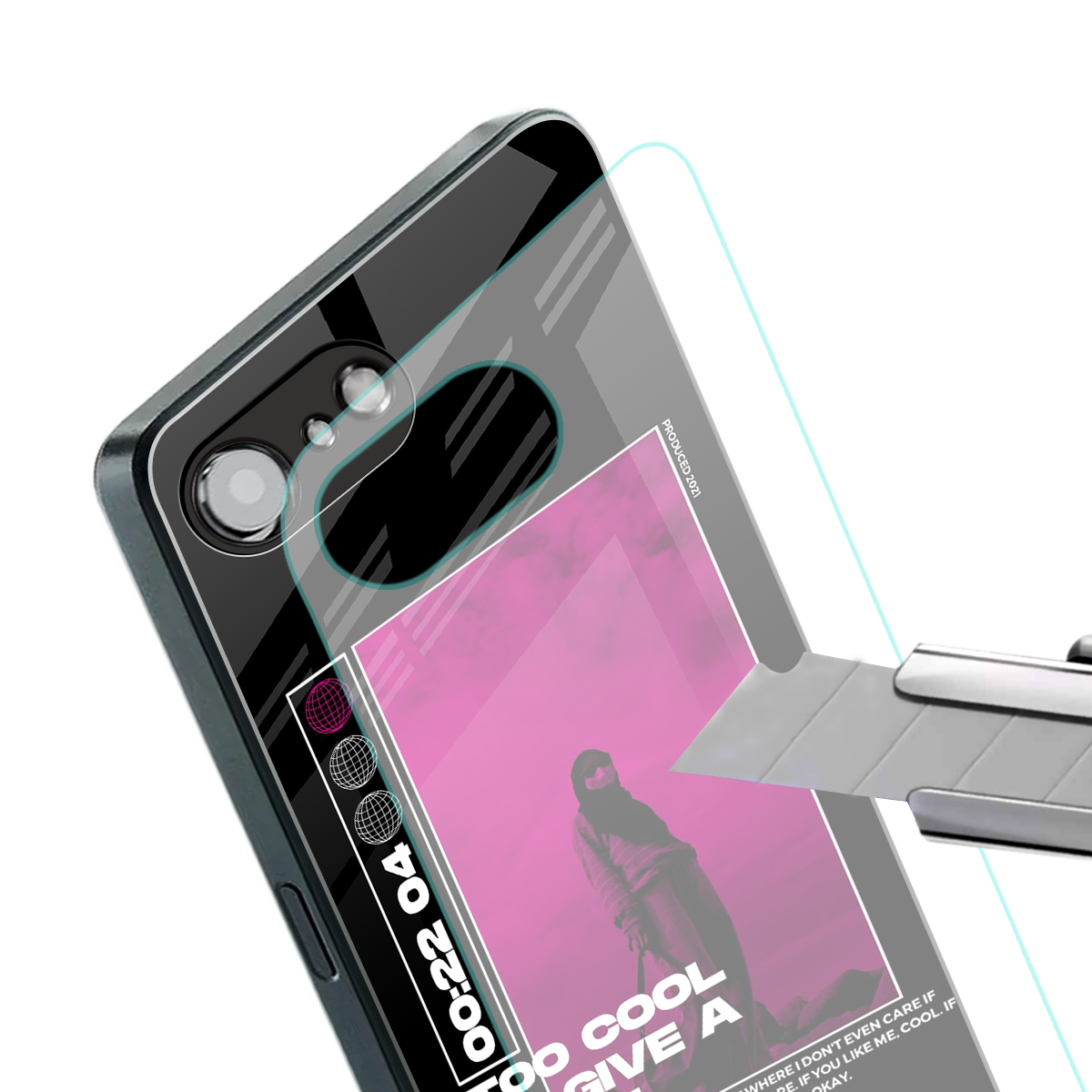 too cool to give a damn back phone cover | glass case for iphone 16e